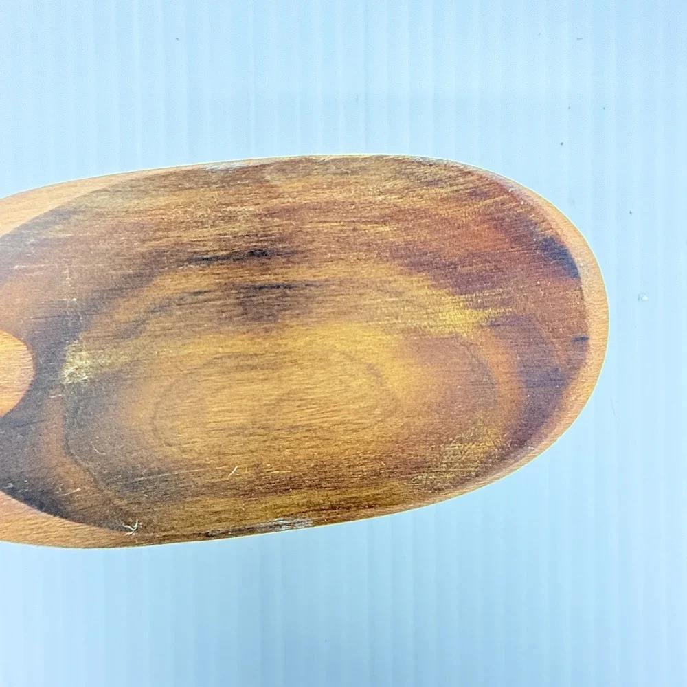 Vintage French Cherry Wood Tasting Spoon Hand Carved Soup Sauce Stirrer 14 Inch